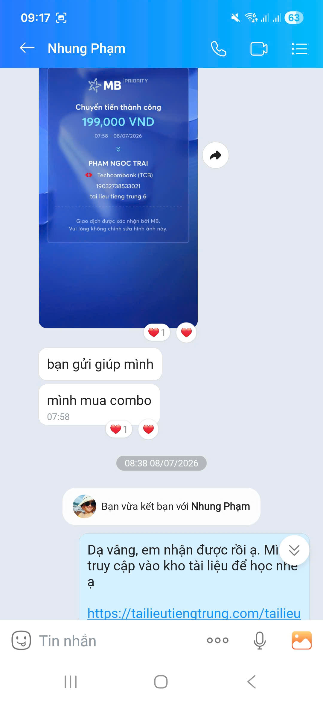 Giao dịch thành công